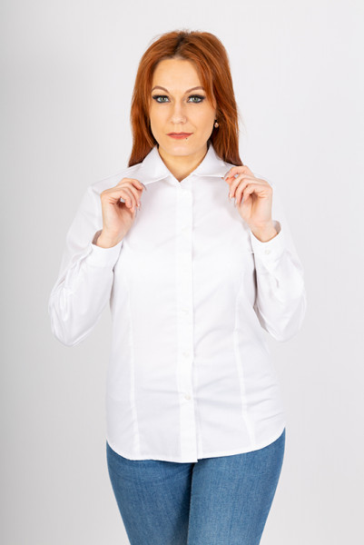 Ladies blouse Ricarda with long sleeves in white